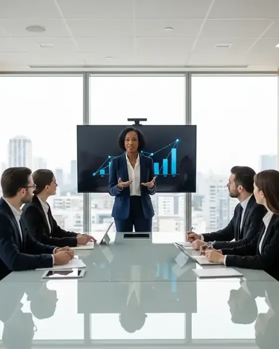 Equipo de consultoría revisando avances en una reunión